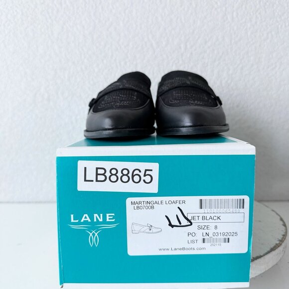 Lane Boots Womens Western Flats 8 MARTINGALE Black Suede Cowgirl Loafers Slip On - Picture 10 of 11
